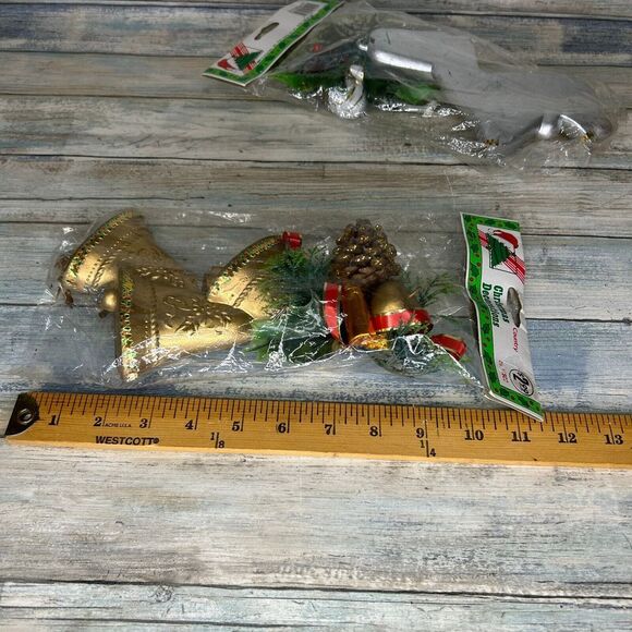 Vintage‎ Christmas Decorations Bells Ornament Country Silk MISCO Silver Gold - Picture 9 of 9